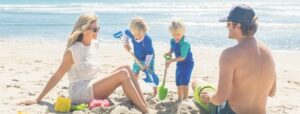 family at the beach